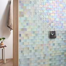 Splash Glacier White 2x4 Polished Glass Mosaic Tile