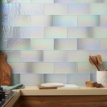 Splash Glacier White 4.5x9 Polished Glass Tile