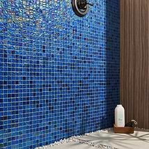 Splash Lagoon Blue 1x1 Polished Glass Mosaic Tile