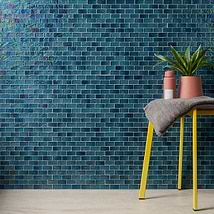 Splash Tropical Blue 1x2 Polished Glass Mosaic Tile