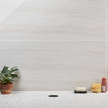 Nashville White 24x48 Travertine Look Polished Porcelain Tile