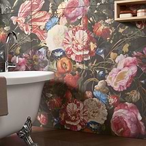 Art Gallery by Paula Purroy Bouquet Multicolor 24x48 Artisan Decor Matte Porcelain Tile