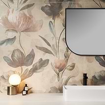 Art Gallery by Paula Purroy Lily Multicolor 24x48 Artisan Decor Matte Porcelain Tile