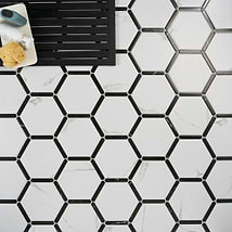 Sagon Bianco White 9" Hexagon Matte Porcelain Tile