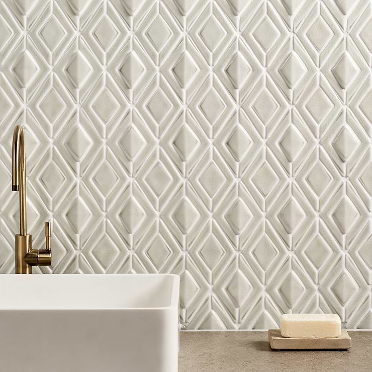 Nabi Jewel Tundra Gray 3D Crackled Glossy Glass Mosaic Tile