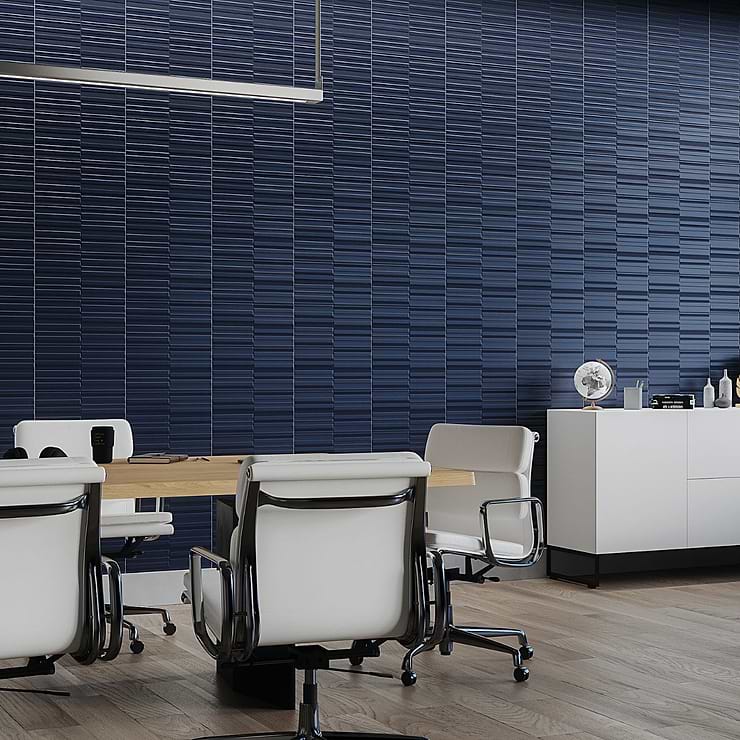 Sydney Blue 8x16 3D Glossy and Matte Mixed Finish Ceramic Tile