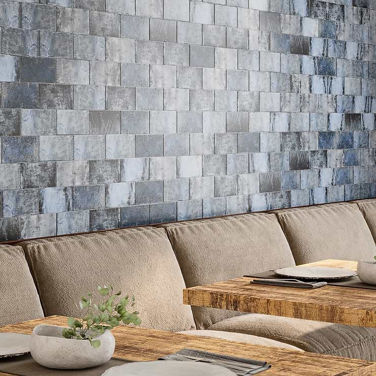 Parma Brick Denim Blue 4x8 Terracotta Look Matte Ceramic Tile 