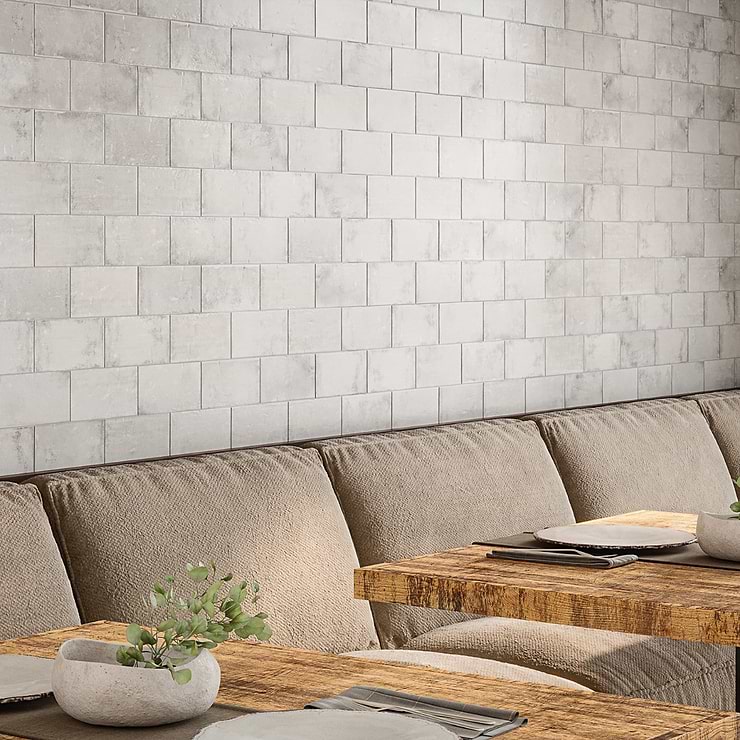 Parma Brick Dove Gray 4x8 Terracotta Look Matte Ceramic Tile