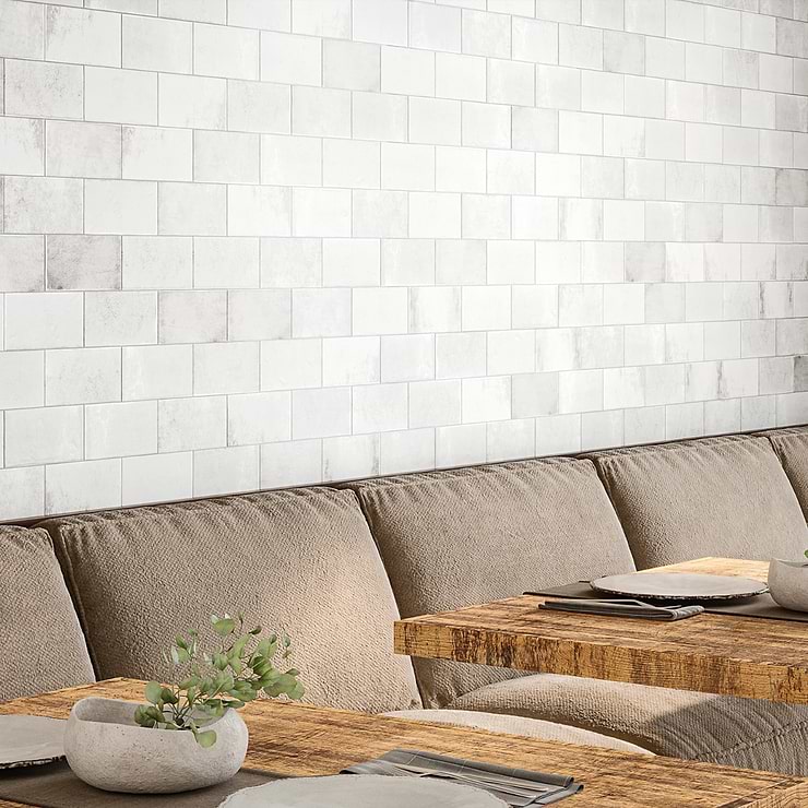 Parma Brick White 4x8 Terracotta Look Matte Ceramic Tile