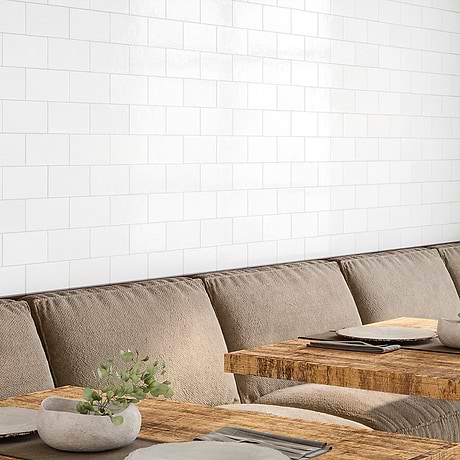 Parma Brick White 4x8 Terracotta Look Polished Ceramic Tile