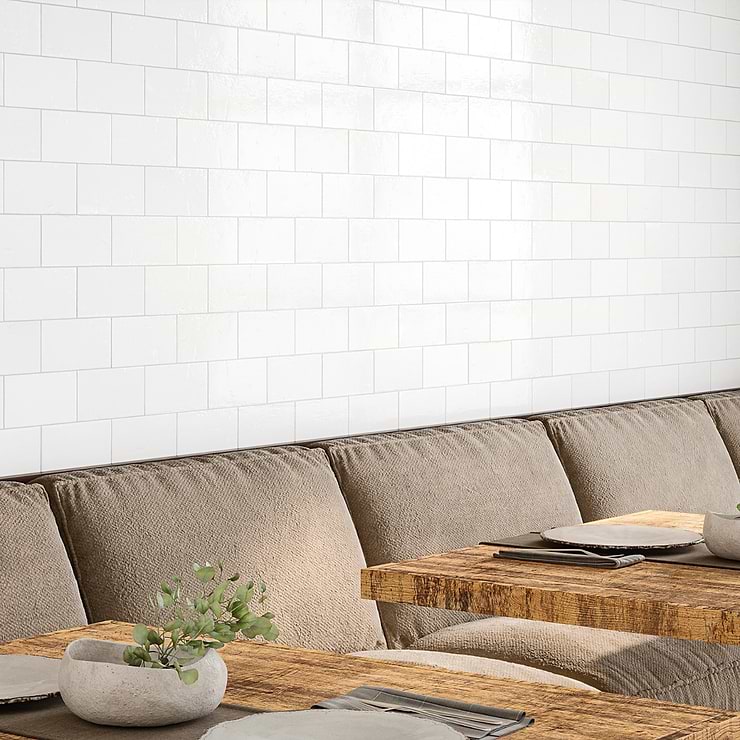 Parma Brick White 4x8 Terracotta Look Polished Ceramic Tile