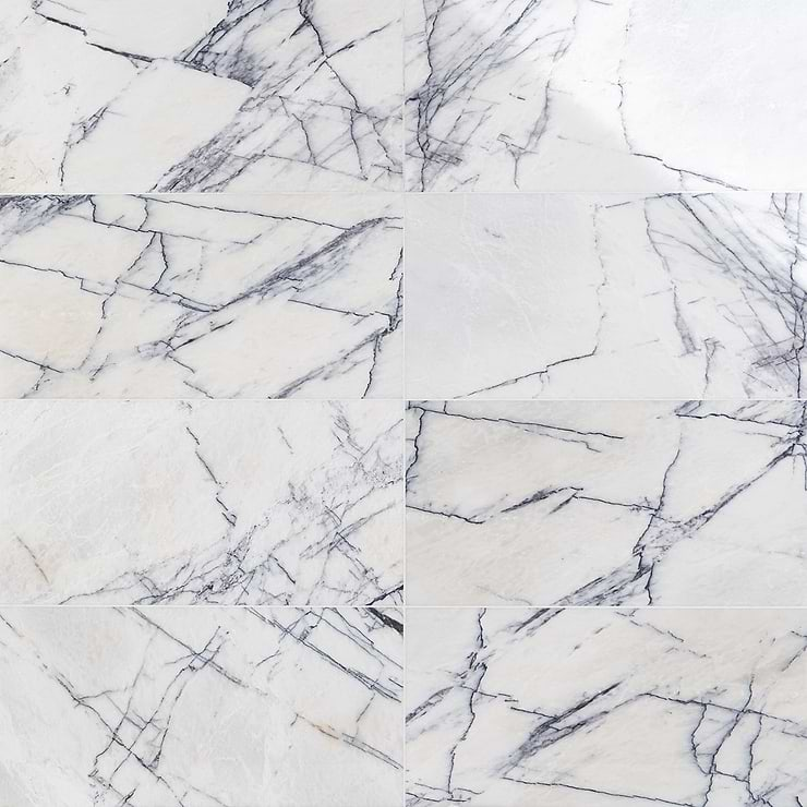 Lilac White 12x24 Polished Marble Tile