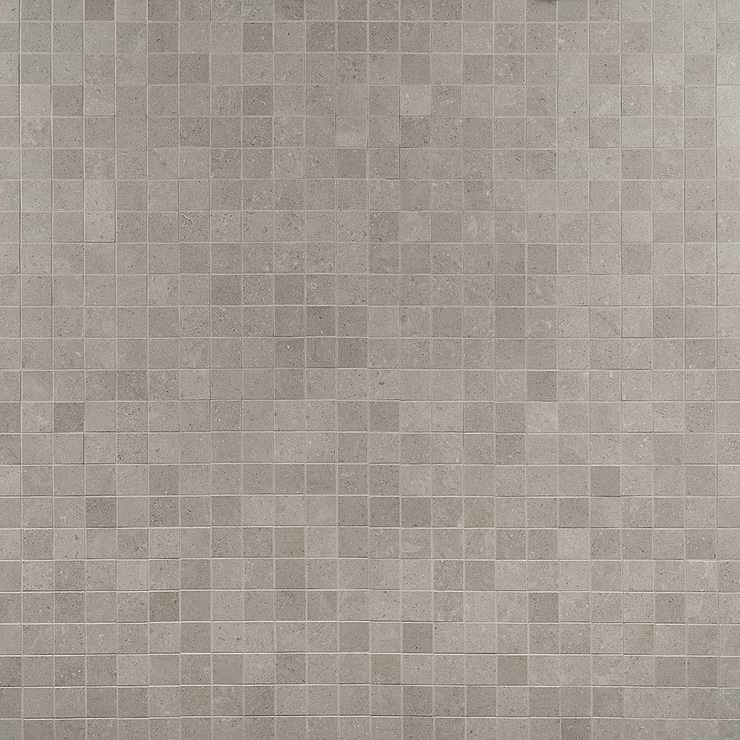 New Rock Fumo Light Gray 2x2 Limestone Look Matte Porcelain Mosaic Tile