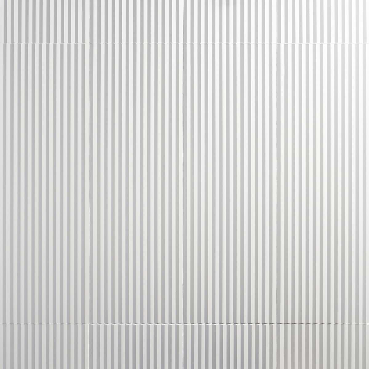 Mod White 12x36 3D Fluted Matte Ceramic Tile 