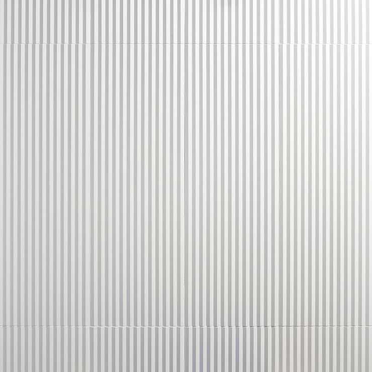 Mod White 12x36 3D Fluted Matte Ceramic Tile 