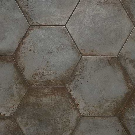 Angela Harris Flatiron Graphite 20" Large  Hexagon Matte Porcelain Tile