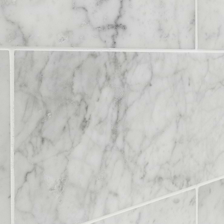 Carrara White 6x18 Honed Marble Tile