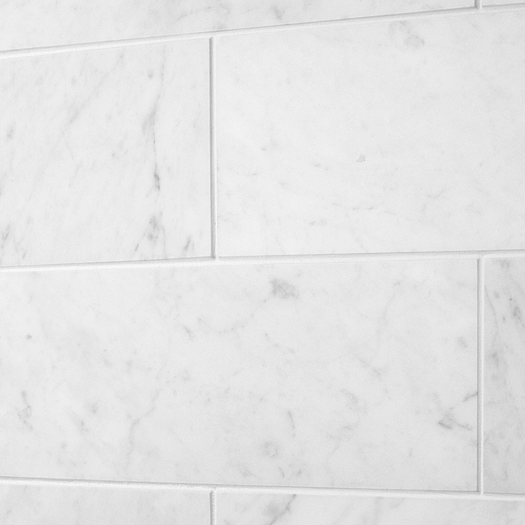 Carrara White 4x12 Polished Marble Subway Tile