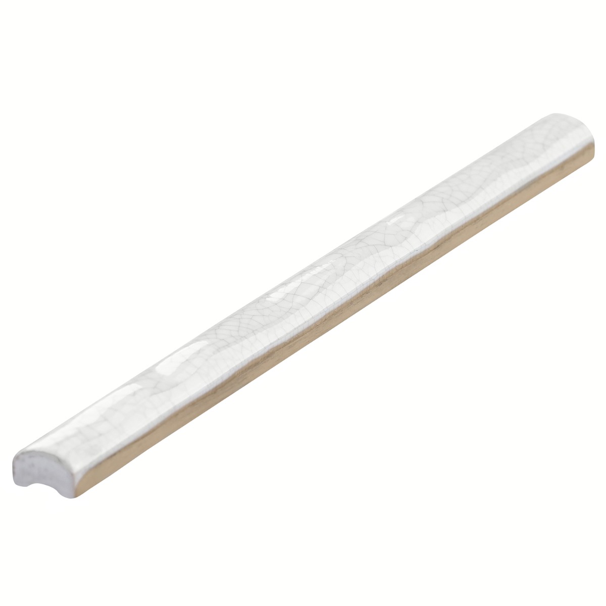 Sarina Vintage White 1x12 Glossy Crackled Ceramic Pencil