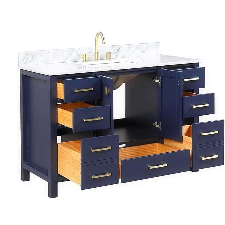 Athena 48'' Blue Vanity And Marble Counter