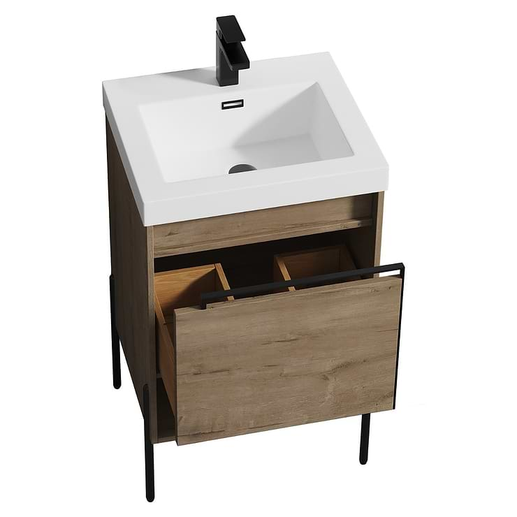 Kaleb 20'' Classic Oak Vanity and Counter