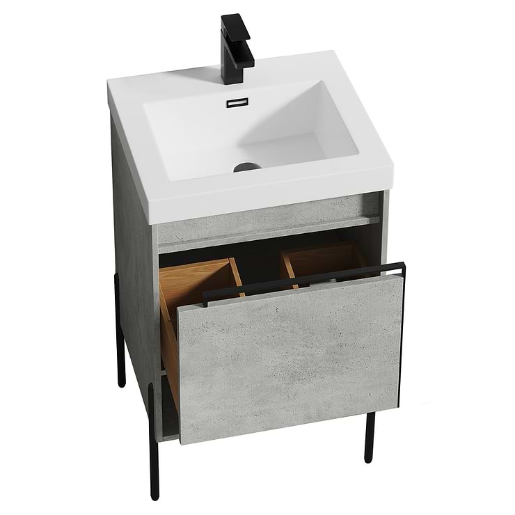 Kaleb 20'' Cement Gray Vanity and Counter