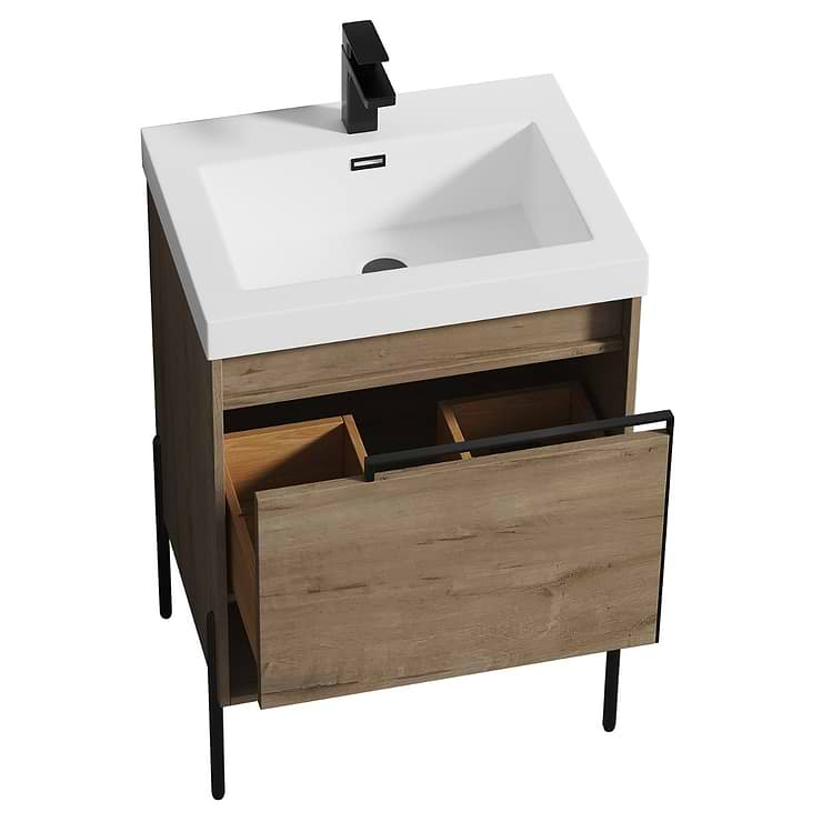 Kaleb 24'' Classic Oak Vanity and Counter