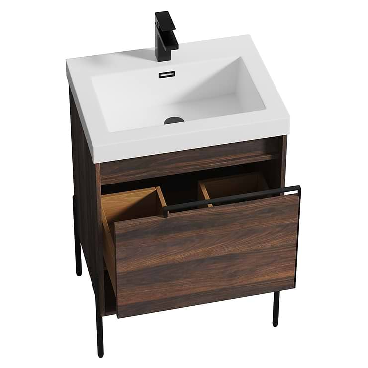 Kaleb 24'' Cali Walnut Vanity and Counter