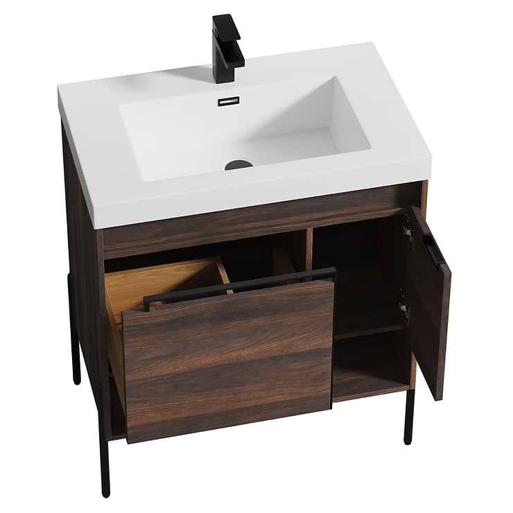 Kaleb 30'' Cali Walnut Vanity and Counter