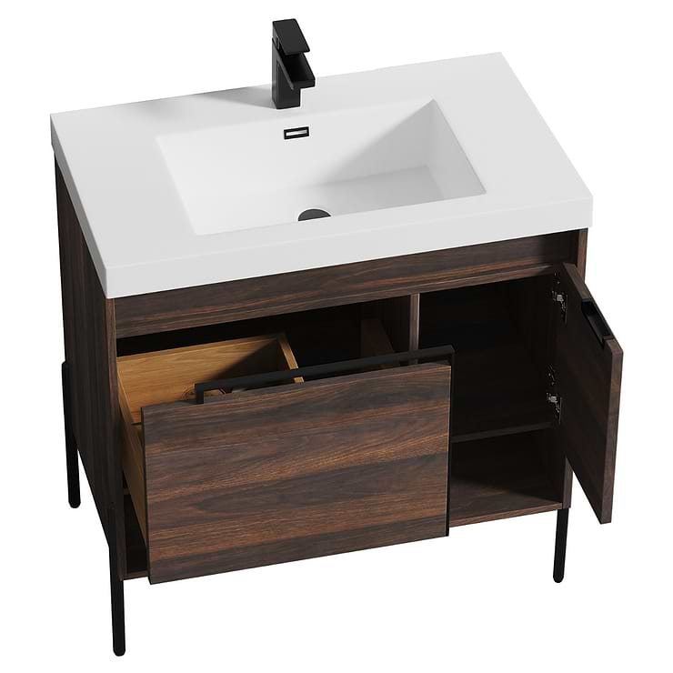 Kaleb 36'' Cali Walnut Vanity and Counter