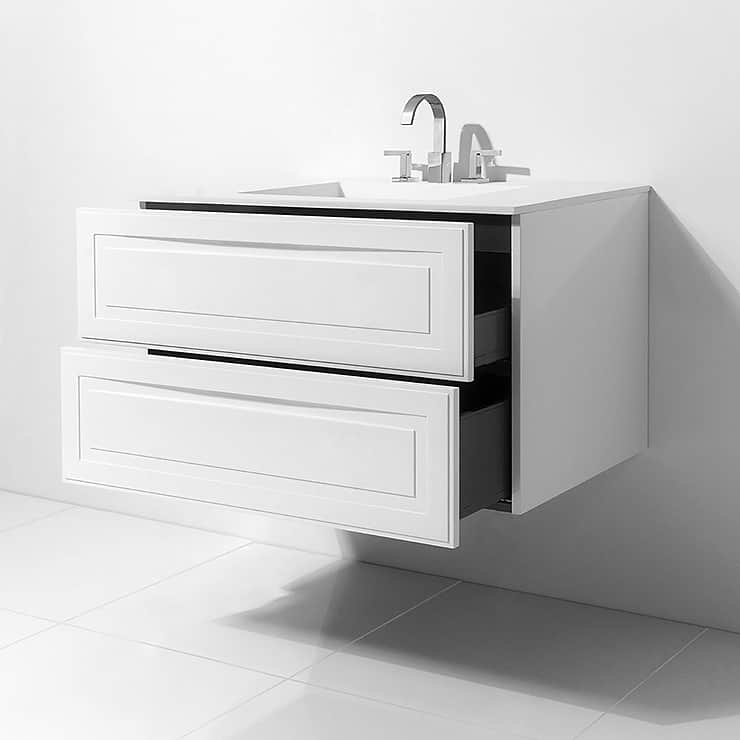 Alma Bianca White 30" Wall Mounted Vanity