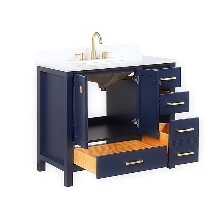 Athena 36'' Blue Vanity And Marble Counter