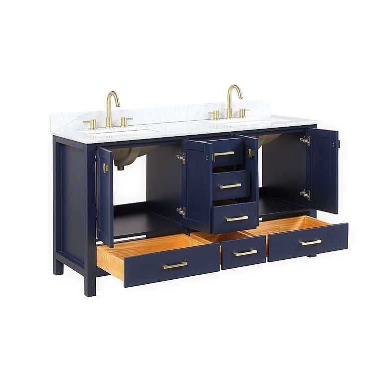 Athena 60'' Blue Vanity And Marble Counter