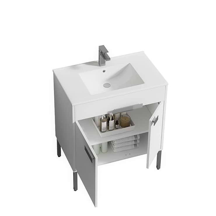 Portofino 30'' White Vanity And Counter
