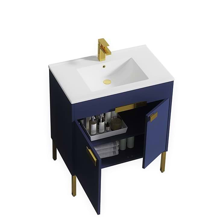 Portofino 30'' Navy Blue Vanity And Counter