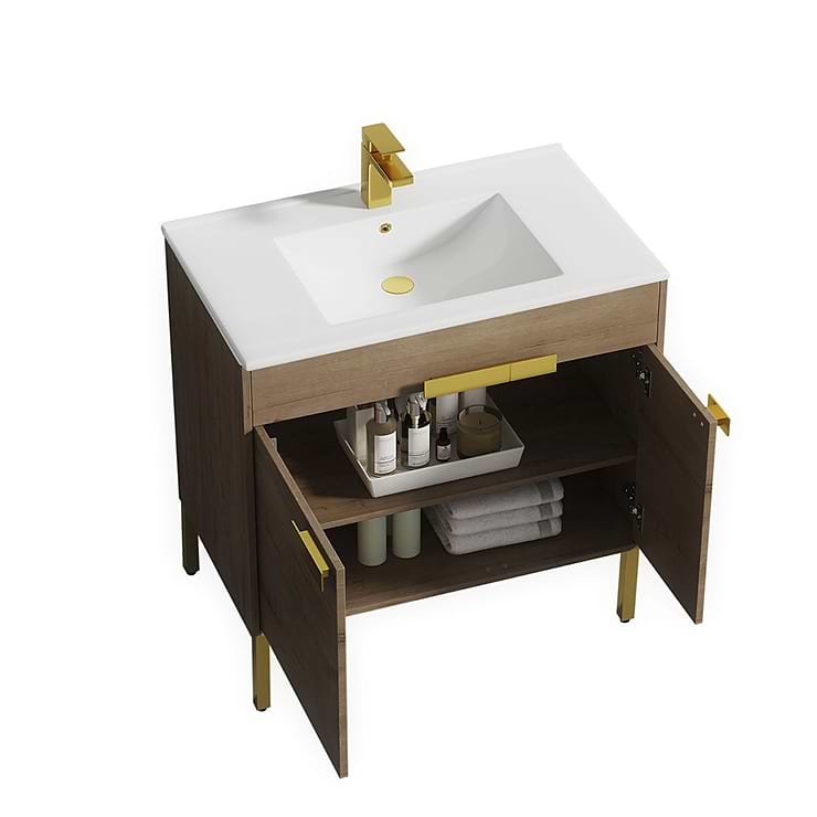 Portofino 36'' Classic Oak Vanity And Counter