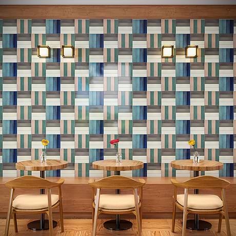 Color One Arctic Blue 2x8 Glossy Lava Stone Tile