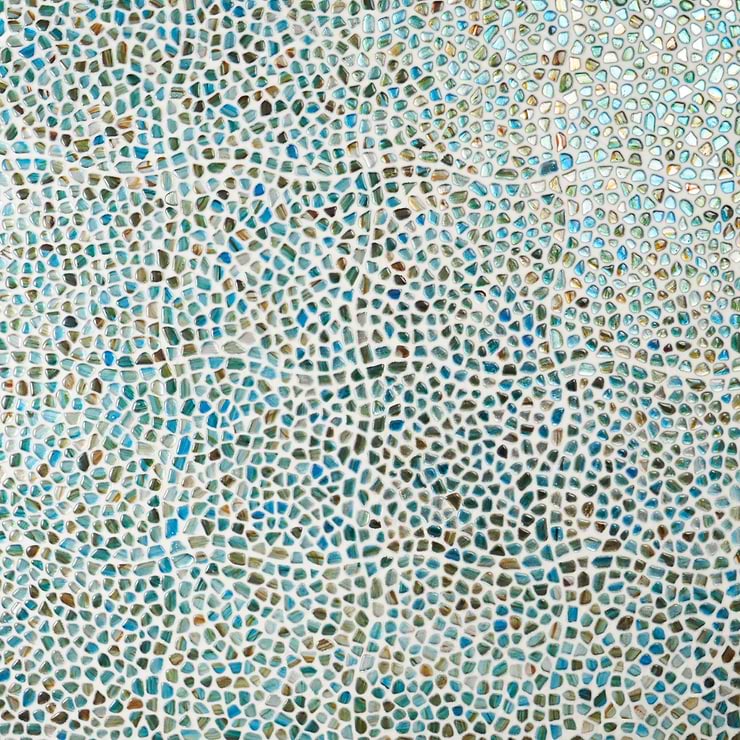 Komorebi Pebble Juneau Spring Multicolor Polished Glass Mosaic Tile