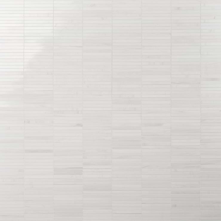 Bianco Dolomite White 1x6 Stacked Premium Polished Marble Mosaic Tile