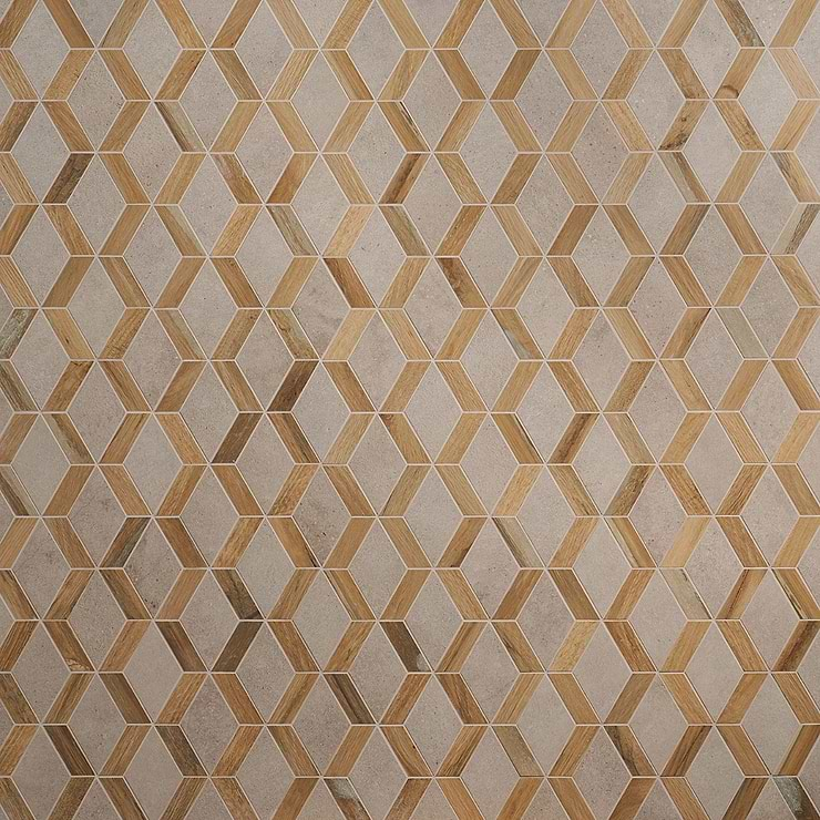 Eternal Diamond Birch Matte Porcelain Wood Look Mosaic Tile