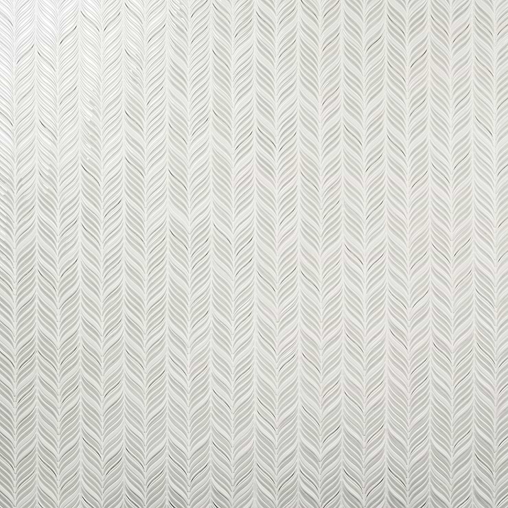 Nabi Alula Tundra Gray Chevron Crackled Glossy Glass Mosaic Tile