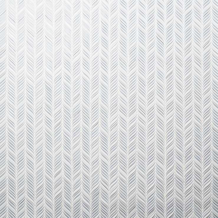 Nabi Alula Arctic Blue Chevron Crackled Glossy Glass Mosaic Tile