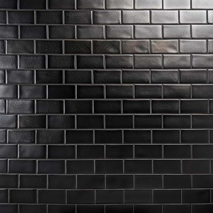 Nabi Subway Metallic Gunmetal Gray 3x6 Matte Glass Tile