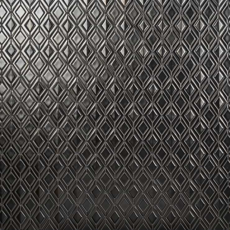 Nabi Jewel Metallic Gunmetal Gray 3D Matte Glass Mosaic Tile