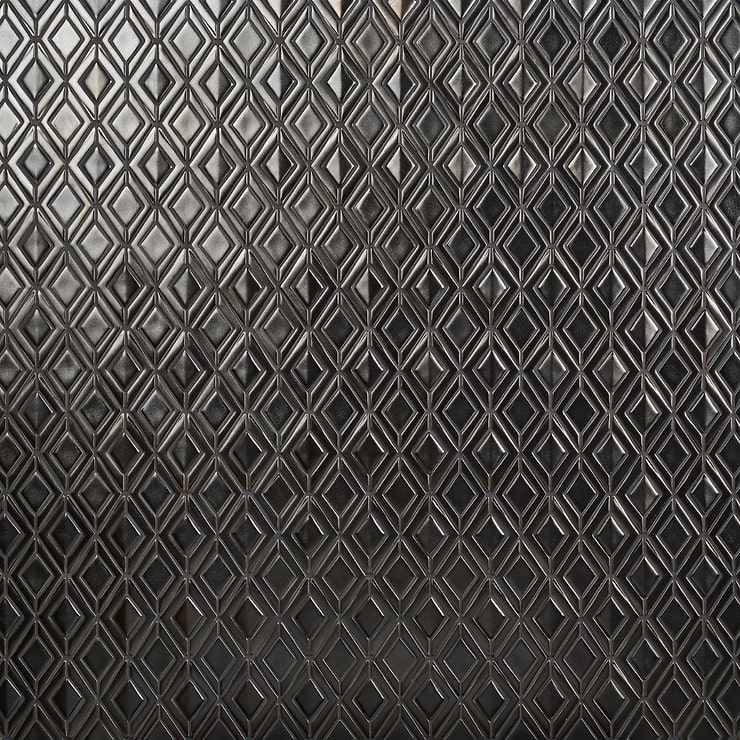 Nabi Jewel Metallic Gunmetal Gray 3D Matte Glass Mosaic Tile