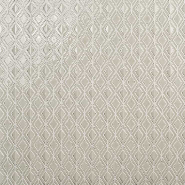 Nabi Jewel Tundra Gray 3D Crackled Glossy Glass Mosaic Tile