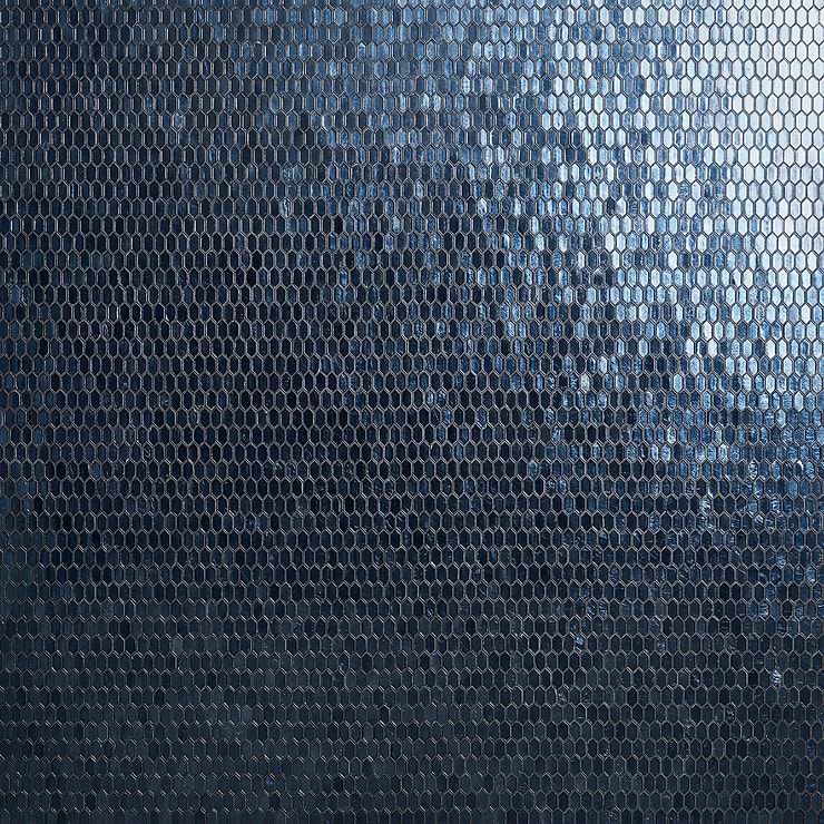 Flicker Metallic Midnight Blue 1/4" x 1" Polished Glass Mosaic Tile