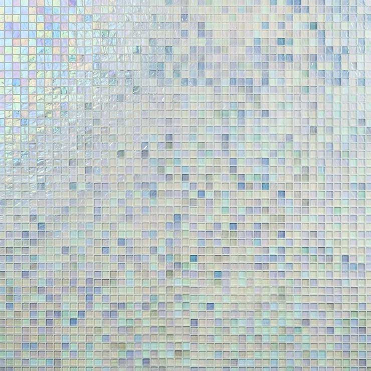 Splash Glacier White 1x1 Polished Glass Mosaic Tile