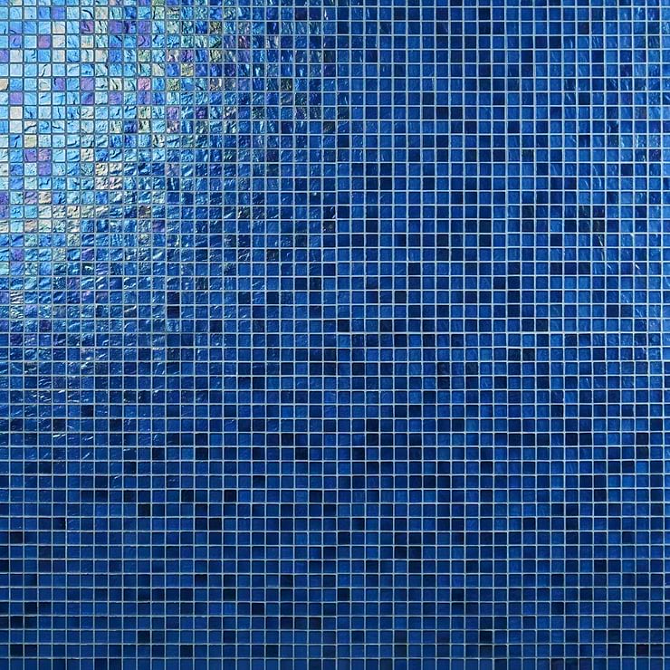 Splash Lagoon Blue 1x1 Polished Glass Mosaic Tile