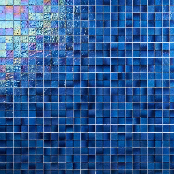 Splash Lagoon Blue 2x2 Polished Glass Mosaic Tile